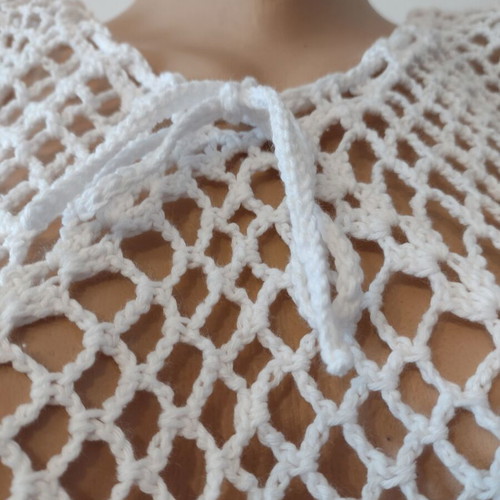 Beach dress new, handmade crochet, 100% cotton, size S/M