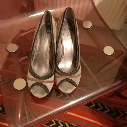 Nine West peep toe γκρι μωβ γυναικεία παπούτσια νούμερο 39 μεταχειρισμένα