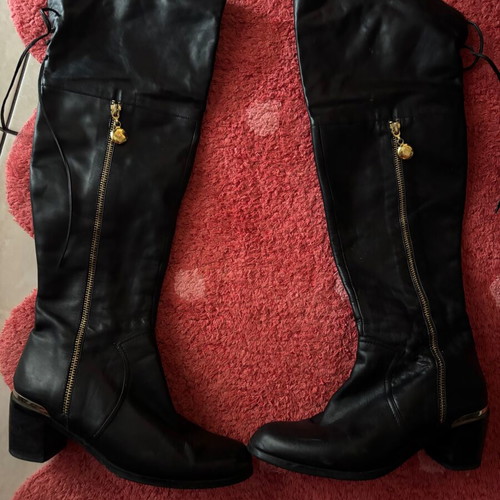 Over knee boots Utopia black leather used size 38