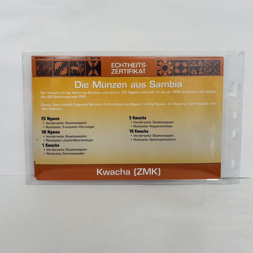 1992 Zambia 5-Coin Set New in Littleton Display