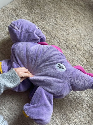 Stuffies toy purple dinosaur plush like new with multiple pockets