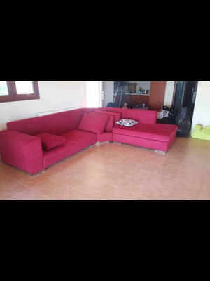 Large corner sofa with pouf like new