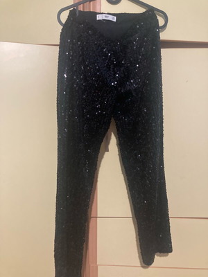 Mango pants with sequins and elastic waist like new, size S