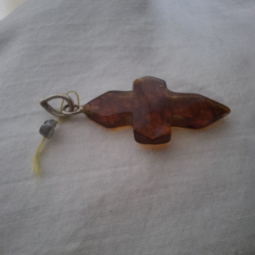 Cross pendant made of natural Baltic amber new