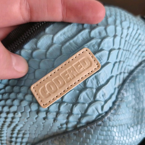 Turquoise snakeskin effect belt bag used
