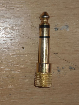 Audio adapter 6.3mm male to 3.5mm female gold new