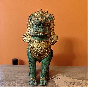 Thai Siam Khmer Bronze Gilt Singha Imperial Lion  Temple Sculpture
