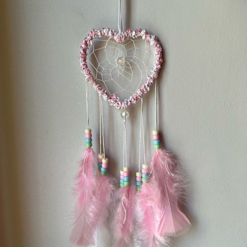 Pink heart-shaped dreamcatcher new