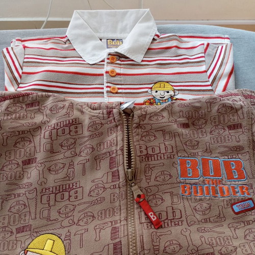 Bob the Builder boys' set size 122, polo shirt and hoodie jacket