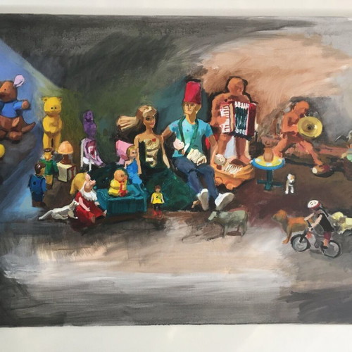 Painting new titled "In the World of Toys"