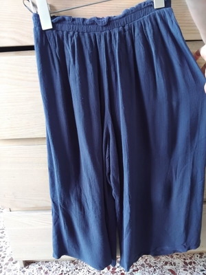Φαρδιά crop παντελόνια, μπλε, μεγέθη S/M