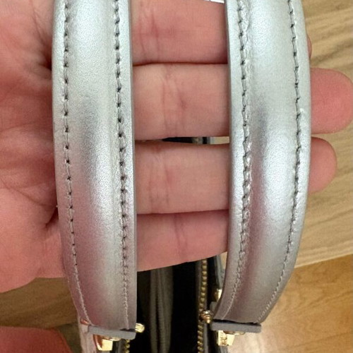 Italian leather handbag new, white and grey