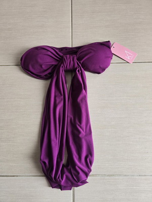 Crop top off-the-shoulder with bow magenta new, size M