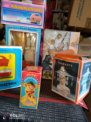 Old toys new from store warehouse, vintage collection