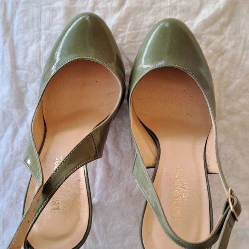 J.Bournazos Women's Platform Sandals Size 36 Green like new