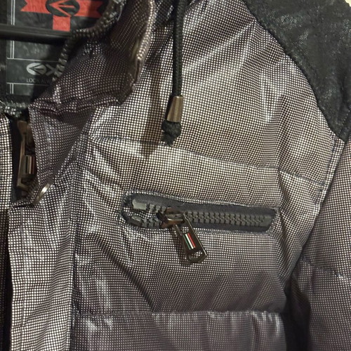 Exist waterproof jacket used with hood, size M, black and gray