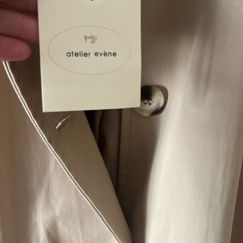 Cotton poncho trench coat new, beige, size M