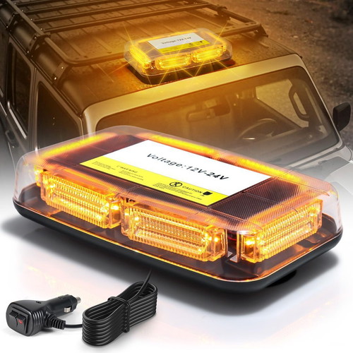 Rotating LED Strobe Light 12-24V 90 LEDs Emergency Beacon New