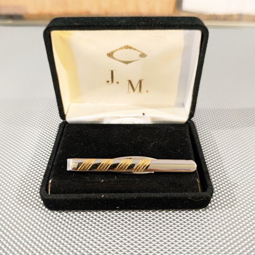 Vintage J.M. Tie Clip in Silver and Gold, New