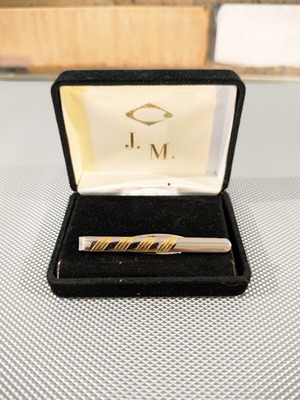 Vintage J.M. Tie Clip in Silver and Gold, New