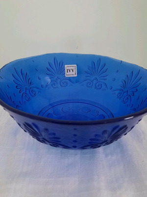 Vintage decorative cobalt blue glass bowl IVV new