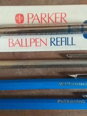 Комплект колекционерски химикалки Parker, Pelikanina S и механичен молив Kanoe Peace