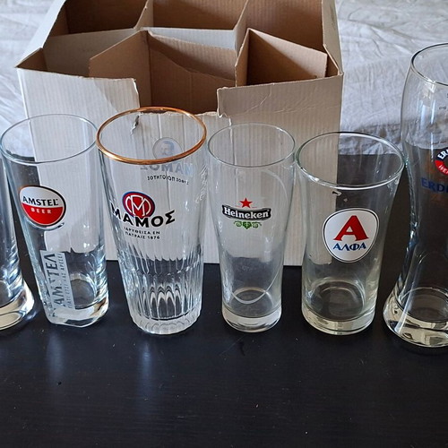 Set of 6 beer glasses from personal collection