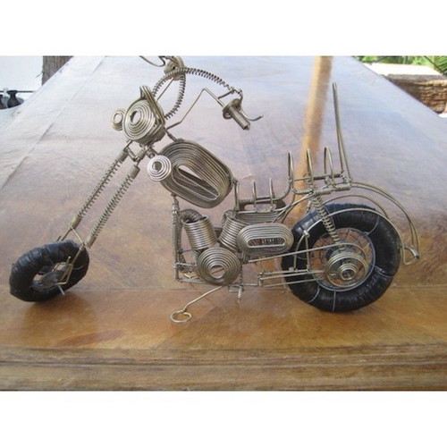 Handmade chopper motorcycle used, wire with plastic wheels