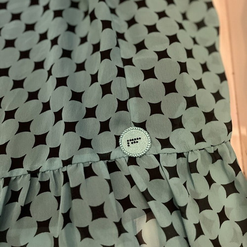 Fornarina dress green with black polka dots, size Small, like new