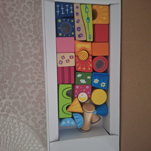 Hape wooden building blocks toy like new