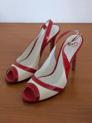 Dolce & Gabbana women's sandals used, size 39.5, white and red