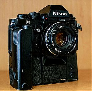 Nikon F3 με φακό 50mm f1.8 και μοτέρ MD-4, Άριστη !!!