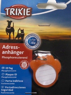 Trixie paw ID 3.5cm orange phosphorescent in the dark