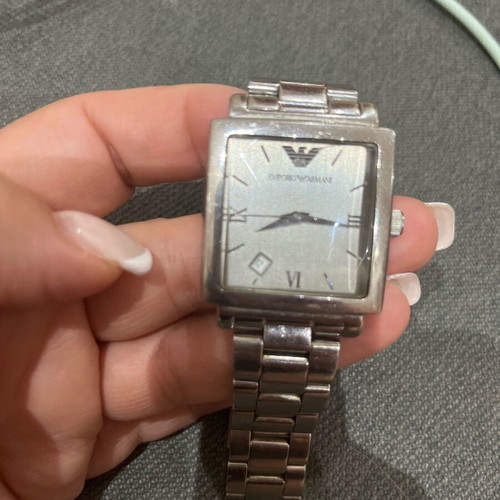 Emporio Armani watch used, silver, fully functional with new battery