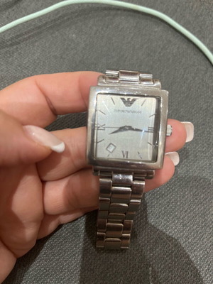 Emporio Armani watch used, silver, fully functional with new battery