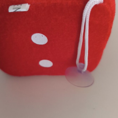 Large plush dice with suction cup and string
