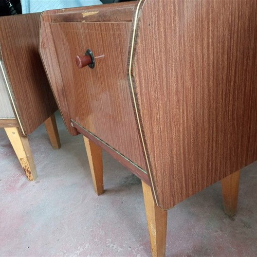 Formica bedside tables used, set of 2 vintage