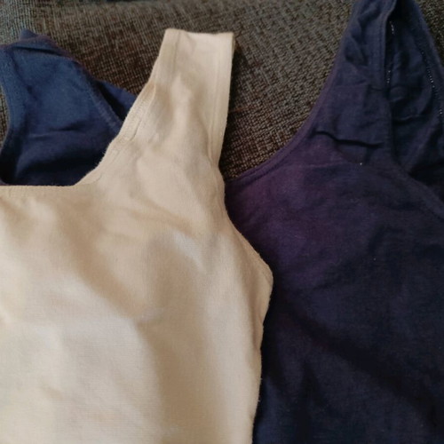 Elastic bodysuits like new, white and blue, size medium