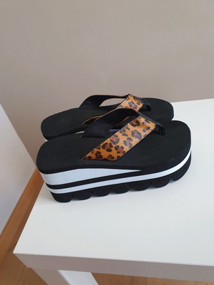 Platform sandals "καινούργια"μαύρο λεοπαρ