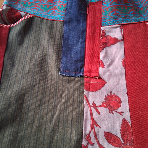 Boho skirt with patchwork in excellent condition, 100% wool