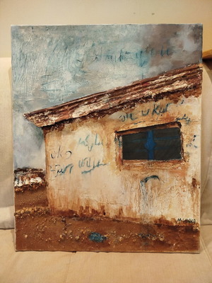 Authentic Painting "M. Psiacha" 50x60 cm Mixed Media