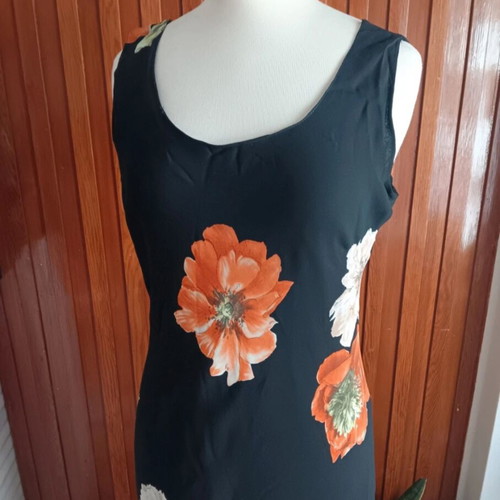 Sleeveless midi summer dress XL-XXL with floral print