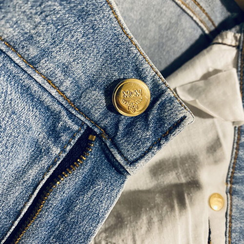 MCM denim barrel-leg jeans, blue
