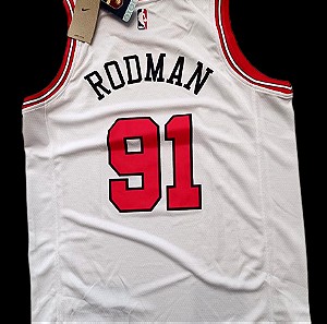 NBA Nike Jersey Bulls 91 Rodman, Size Large