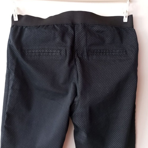 Blue pants with subtle geometric pattern and elastic waist, size L