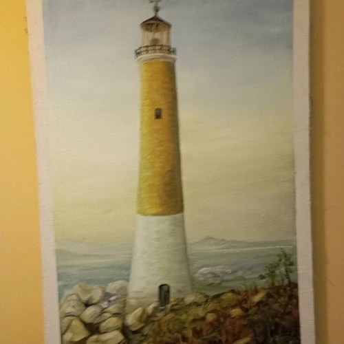 Lighthouse artwork on canvas like new