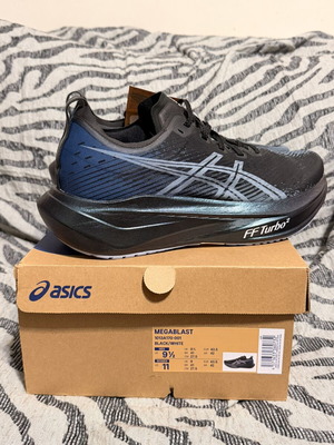 Asics Mega Blast αθλητικά παπούτσια καινούργια, μαύρα, μέγεθος 43-43.5