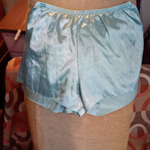 Light Blue Satin Sleep Shorts like new, one size
