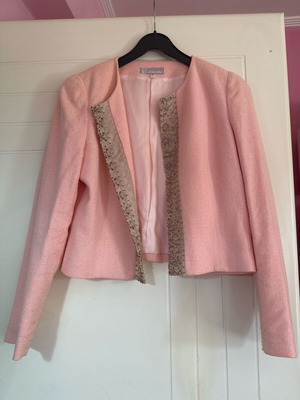 Pink thin jacket used with padding and embroidery size 42