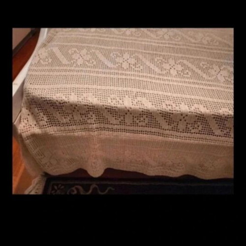 Handmade ecru cotton blanket for double bed like new
